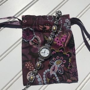 Brighton Nantucket Two Tone Charm Bracelet Watch